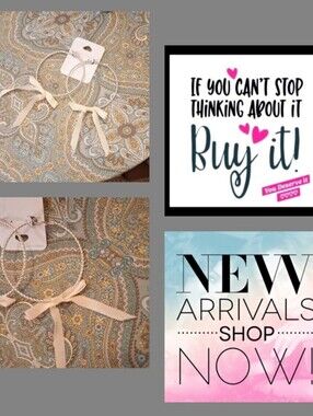 🔥🔥CLEARANCE ITEM🔥🔥 Silver Hoop Earrings with Cream Ribbon Accent.